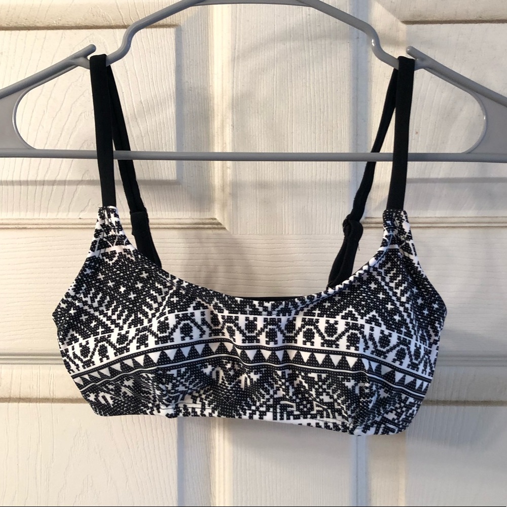 Black and White Patterned Bikini Set
